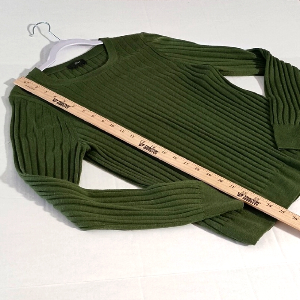 J Crew Green Ribbed Sweater